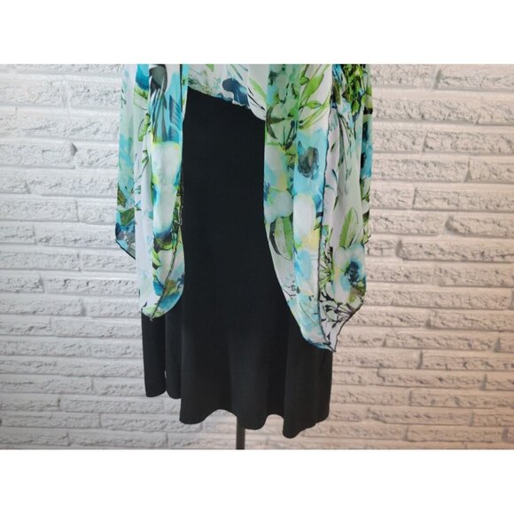 Cato Womens Top 26W 28W Plus Batwing Sleeve Blue Floral Polyester FLO205E - Picture 5 of 10